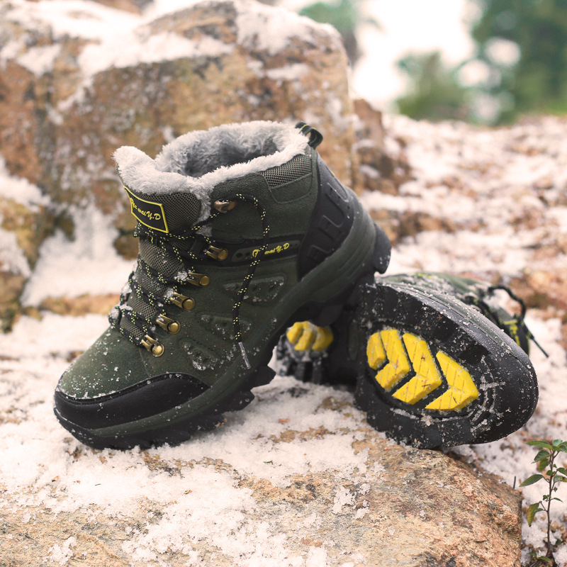 Cross-border 2024 New Winter High-top Outdoor Hiking Hiking Shoes Fashionable Casual Warm Thick Sole Comfortable Single-layer Shoes for Men