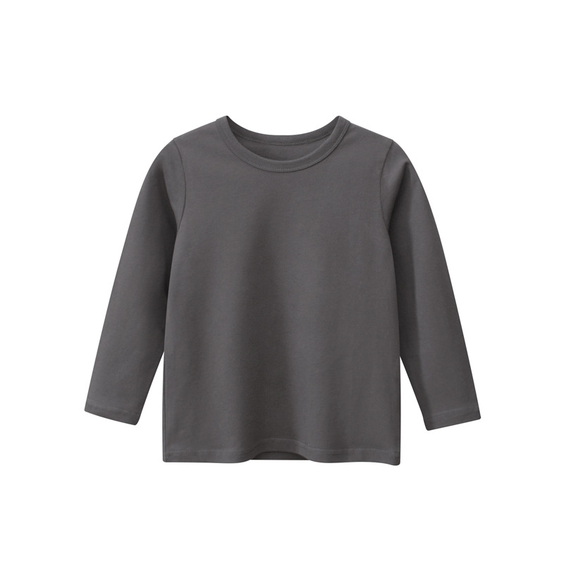 Picture of 27Kids Brand Kidsren's Clothing Autum 2024 Boys' Long-Sleeved T-Shirts Pure Color Advertising Shirts Kidsren's Clothes One Piece Delivery