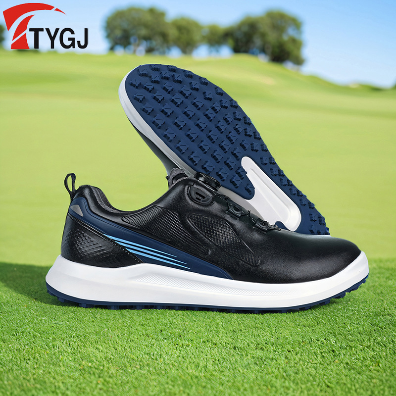 Golf Shoes Men's Casual Sports Shoes Twist Button Shoelace Fixed Nails Non-Slip Waterproof Golf Sneakers