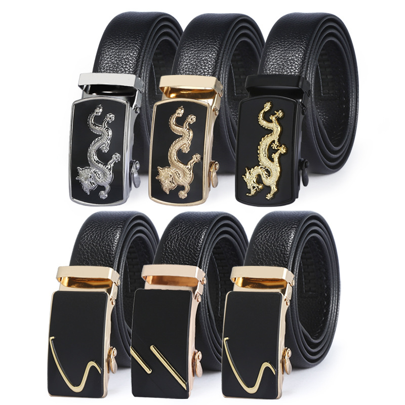 New Belt Men's Business Casual Automatic Buckle Belt Street Stall Popular Supply Versatile Trousers Belt Manufacturer Wholesale