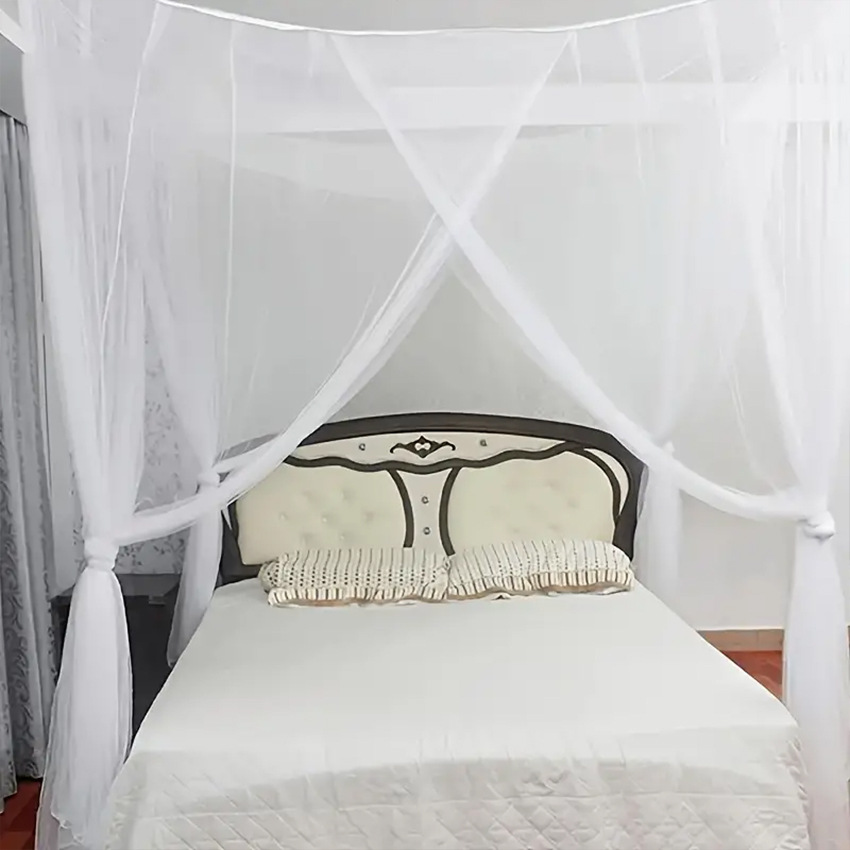 Picture of Square Mosquito Net, Simple Enlarged Four-Door Mosquito Net, Square Top Mosquito Net, Ultra-High Outdoor Mosquito Net to Prevent Mosquitoes