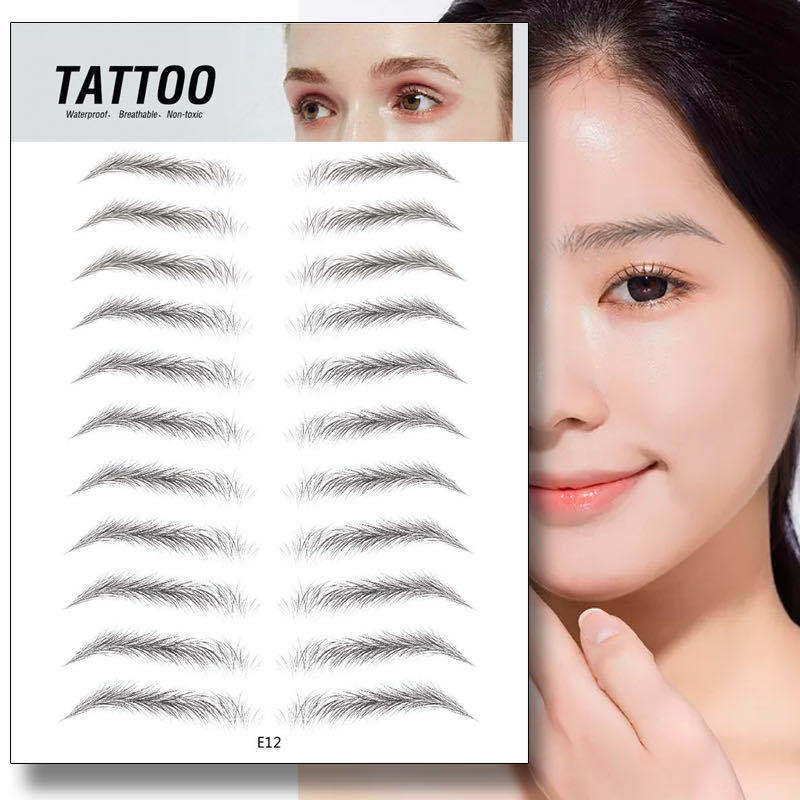 Picture of 3D Bionic Tattoo Stickers Wholesale Men and Women Semi-Permanent Waterproof Long-Lasting Simulated Eyebrow Tattoo Embroidery Lazy Eyebrow Thrush Artifact