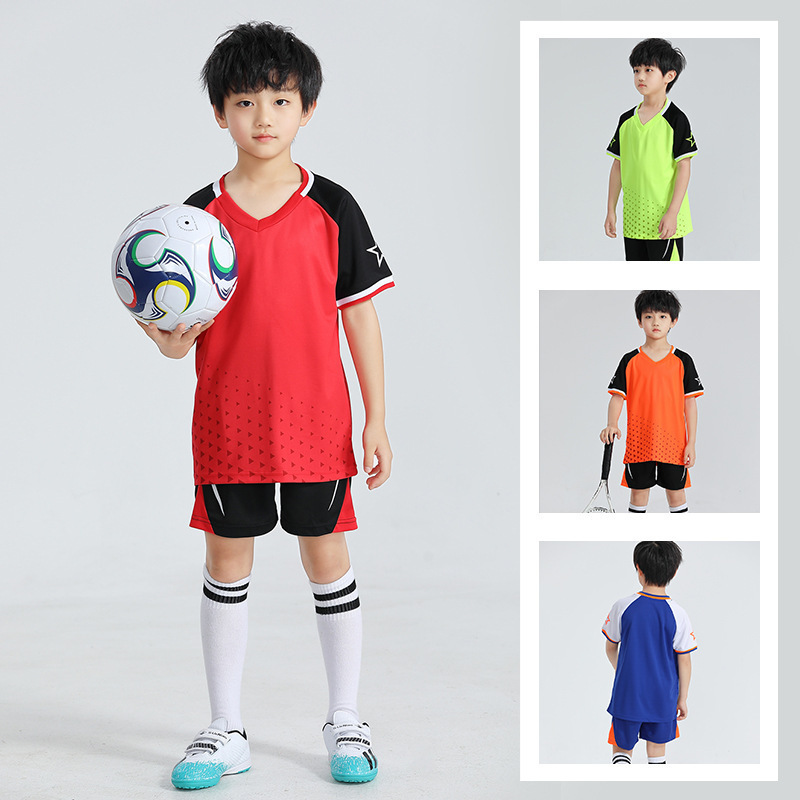 Factory batch of football uniforms suit adult children's football training clothes light board jersey game team uniforms printed
