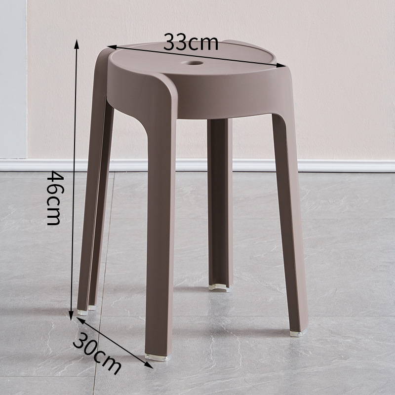Picture of High Mature Plastic Stool Thickened Square Circle Backrest Home Dining Table Plastic Stool Dengzi Windmill Simple Bench Nordic Living Room