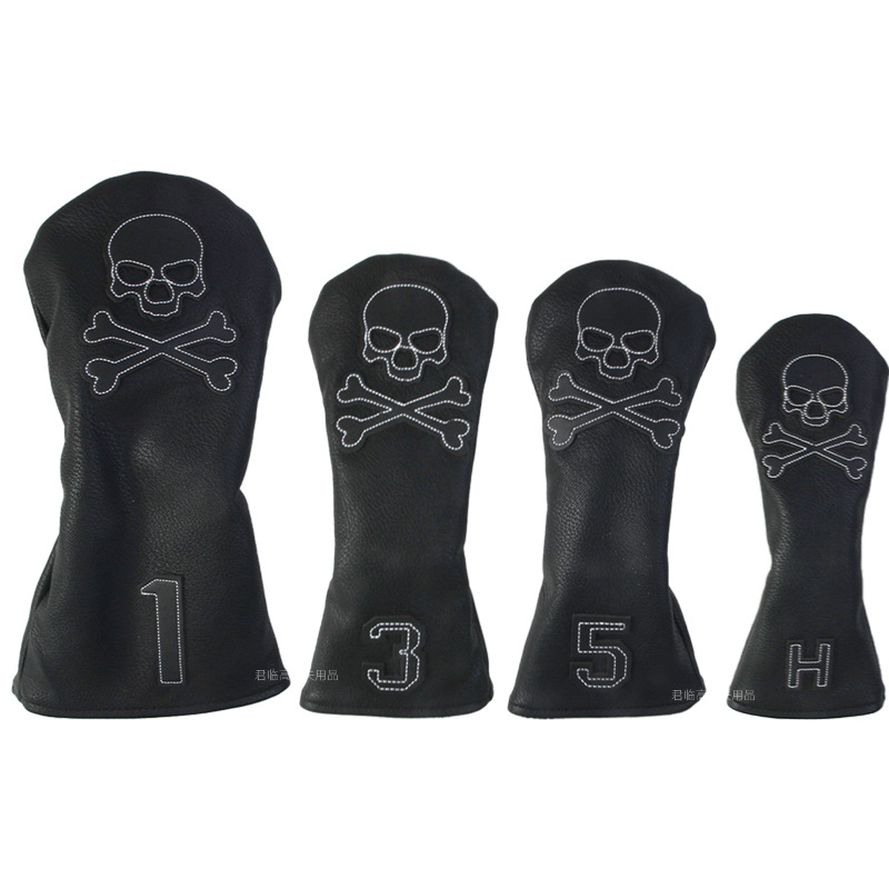 Picture of Golf patch skull full series club cover, waterproof fabric, plush inner pad for iron/wood/putter protective covers