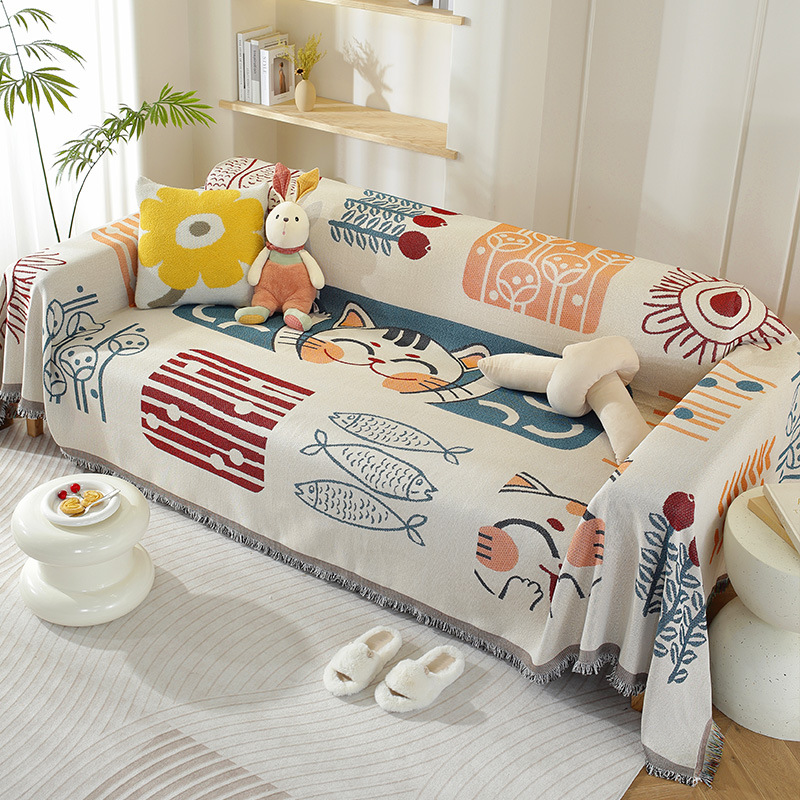 Knitted Multifunctional Sofa Towel Nordic Ins Style Cover Cloth Full Cover Sofa Cushion Cover Blanket for All Seasons