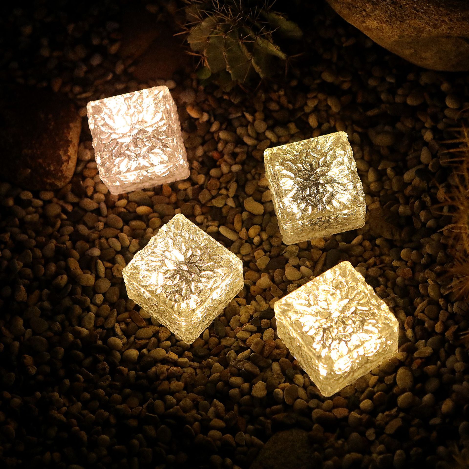Picture of Cross-Border Amazon Solar Lamp Outdoor Waterproof Courtyard Landscape Decoration Ice Brick Lamp Square Ice Cube Lamp Lawn Lamp