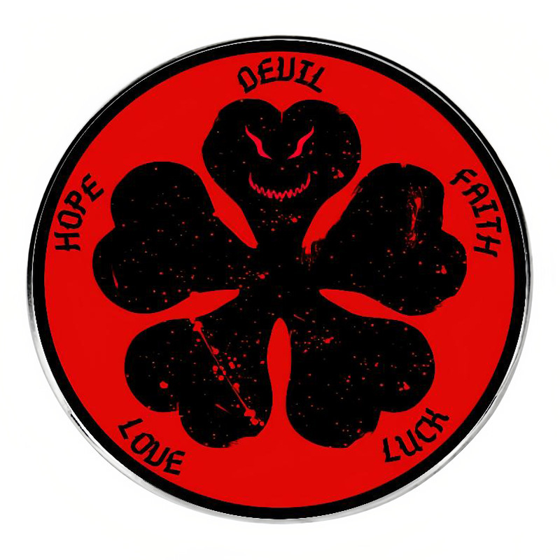 Black Five-leaf Clover Brooch Asta Cartoon Anime Pin Badge Metal Alloy Badge Accessories