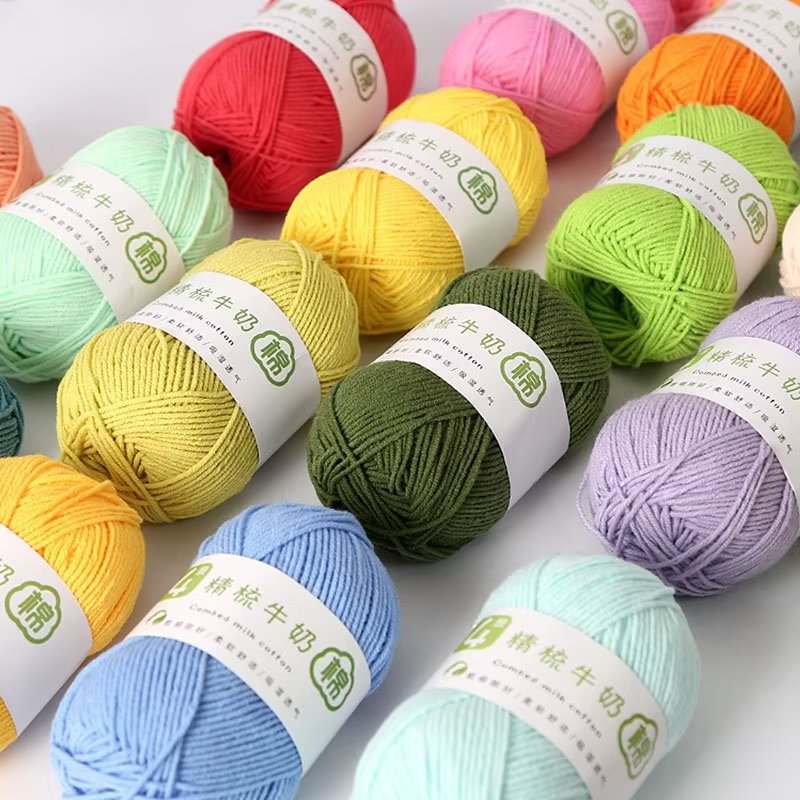 Doll wool combed four-strand milk cotton wool wool group handmade diy crocheted shoes bouquet doll thread does not ball
