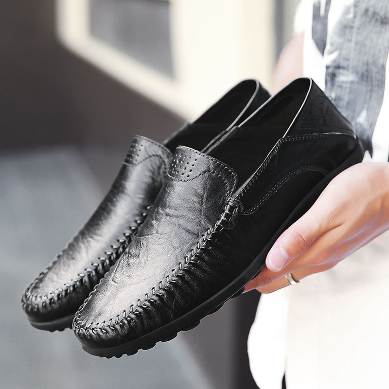Picture of Business Casual Men's Shoes 2025 Autum New British Breathable Pu Shoes Korean Style Trendy Youth Shoes Bean Shoes Lazy Shoes