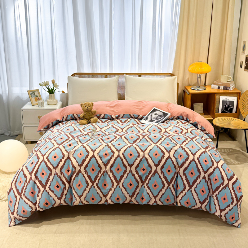 Picture of Cotton brushed duvet cover single piece modern simple single double dormitory thickened quilt cover pure cotton duvet cover single piece