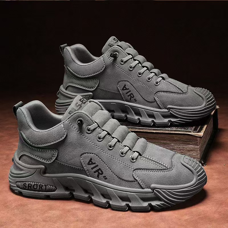 Men's Shoes Spring New Men's Breathable Casual Shoes Trendy All-match Simple sneaker Slip-on Solid Color Work Shoes