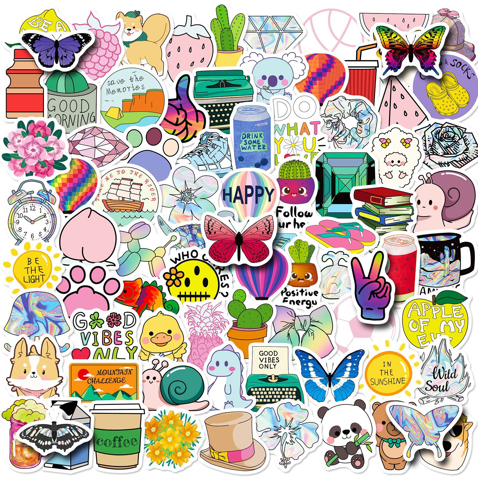 100 small size 4cm small fresh graffiti stickers Amazon AliExpress new foreign trade stickers cross-border