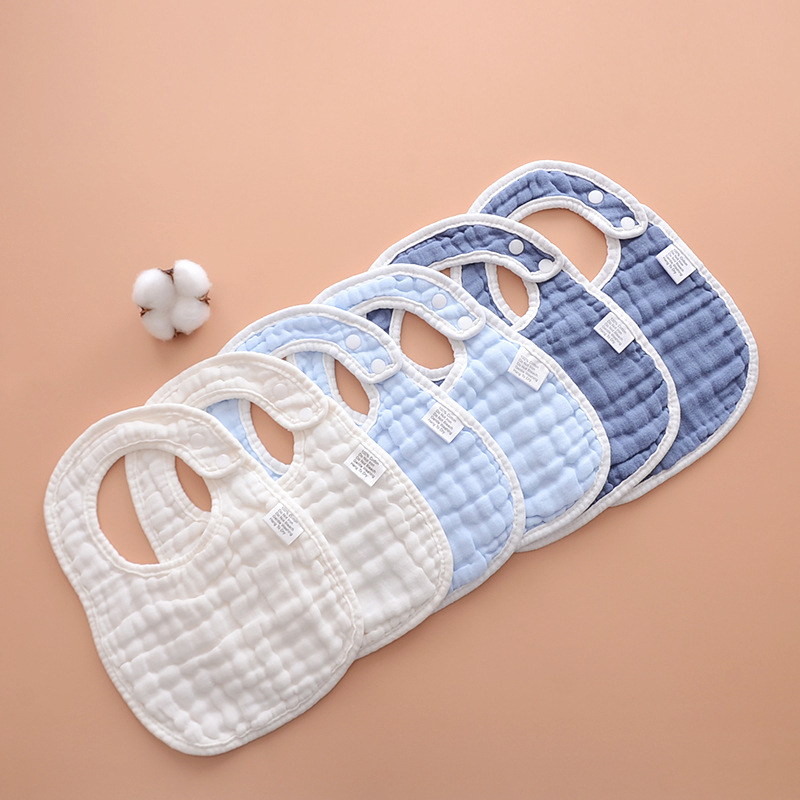 Picture of U-Shaped Bib, 8 Layers of Thickened Cotton Gauze, Plain Color, Unisex Newborn Baby Anti-Spit-Up Bib, Baby Drool Towel