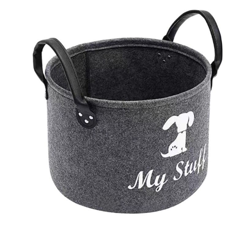 in stock Supply Cross-border Dog Toy Box Felt Toy Storage Box Nordic Latest Pet Supplies Storage Basket