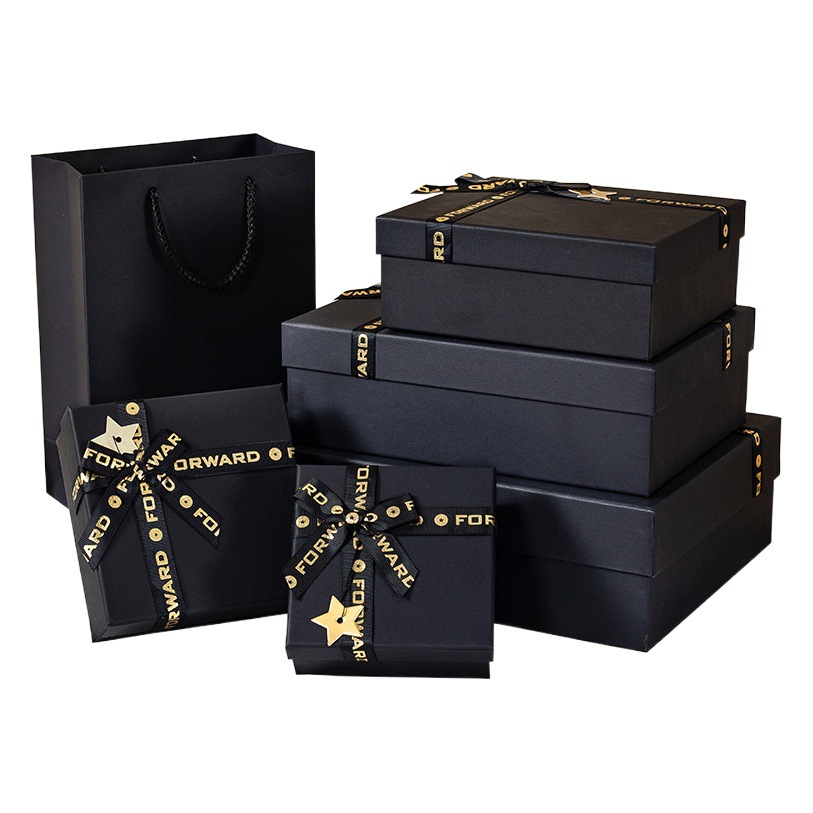 Factory spot large black gift box cosmetics companion gift Tanabata Valentine's Day birthday gift box