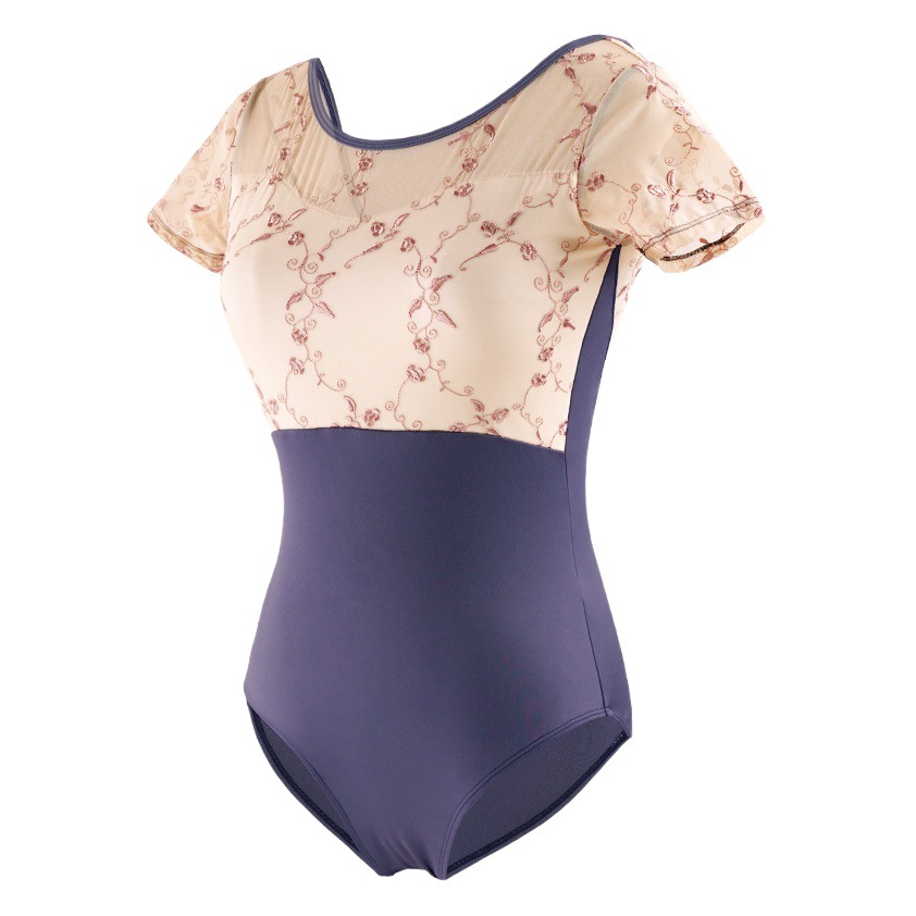 Adult Dance Suit Short Sleeve Back Cross Summer New Style Shape Suit Air Yoga Suit Art Embroidery Practice Suit