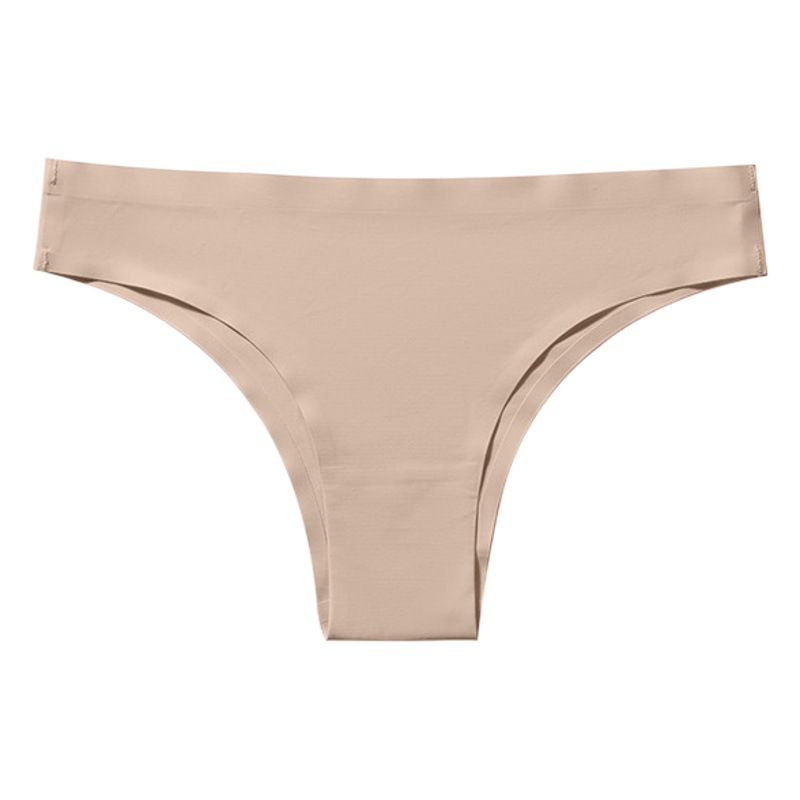 Amazon Seamless Brazilian Panties Low-Rise Half-Coverage Briefs Women's Sexy Nude-Feel Panties Ice Silk Panties