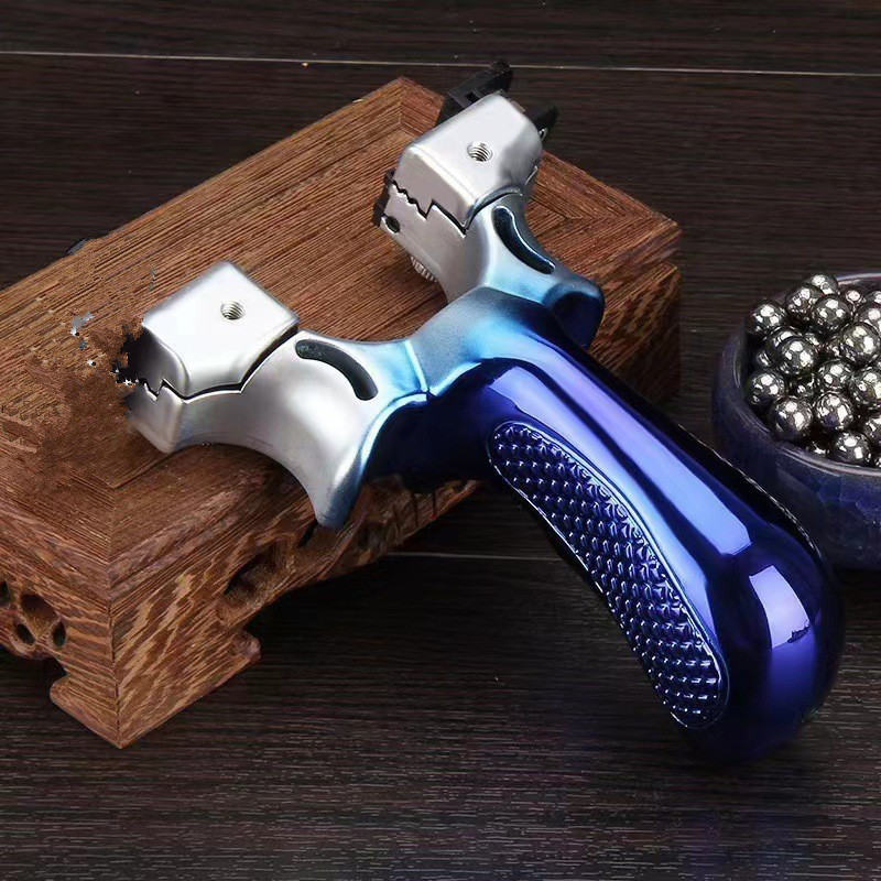 Picture of Laser aiming 98K slingshot level infrared aiming resin 98k fast pressure elastic flat rubber band fiber aiming slingshot