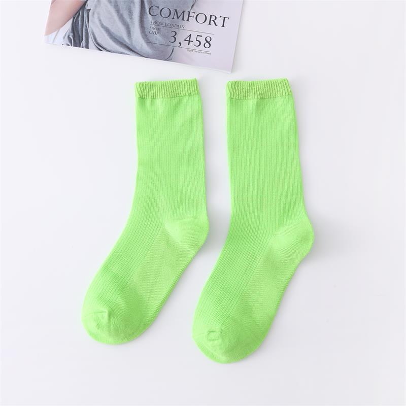 Picture of Spring and summer women's socks solid color dopamine color tube socks Zhuji pile socks ladies candy color socks cotton socks