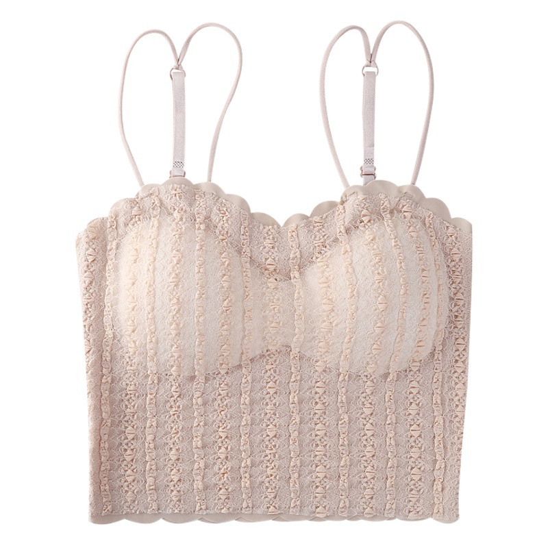 New fashion lace sexy sling beauty strap chest pad wrapped chest underwear inner and outer wear slimming all-matching top for women
