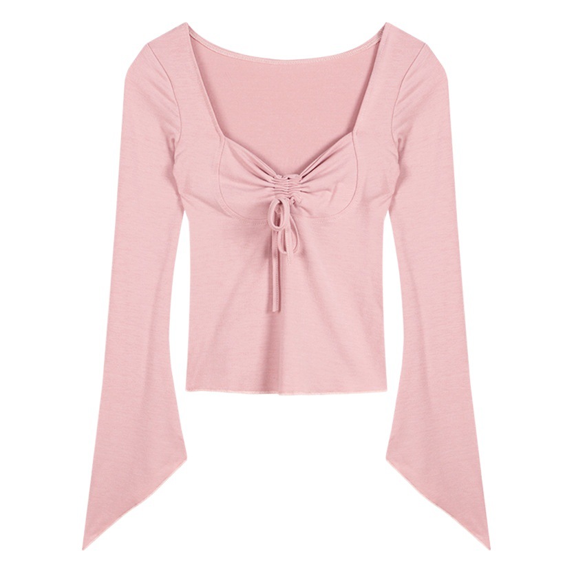 Pure desire long-sleeved T-shirt for women 2023 Spring and Autumn New Design hot girl short bottoming shirt slim fit inner top ins