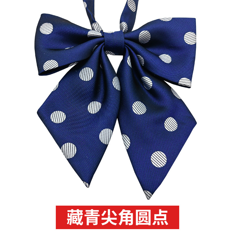 Picture of JK Fresh Japanese Style Knot-free Bow Tie Women's Bow Pointed Dot Pattern Shirt Collar Flower Academy Style Decoration
