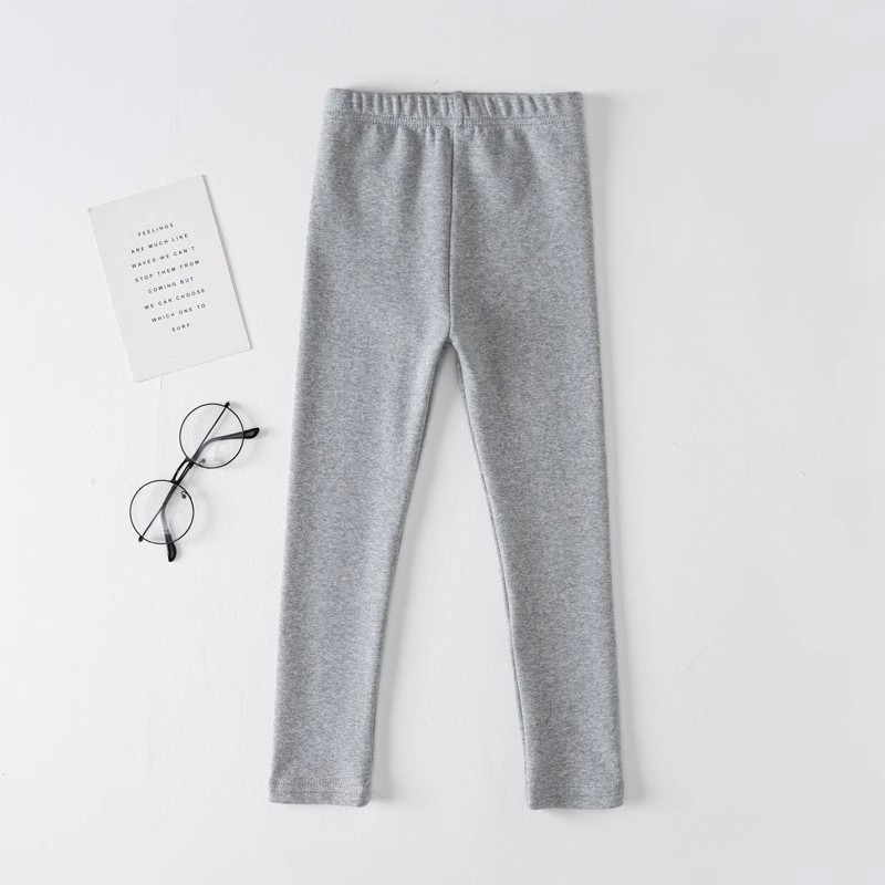 Picture of Girls' leggings spring and autumn thin white outer wear children's black autumn pure cotton gray baby thick long pants