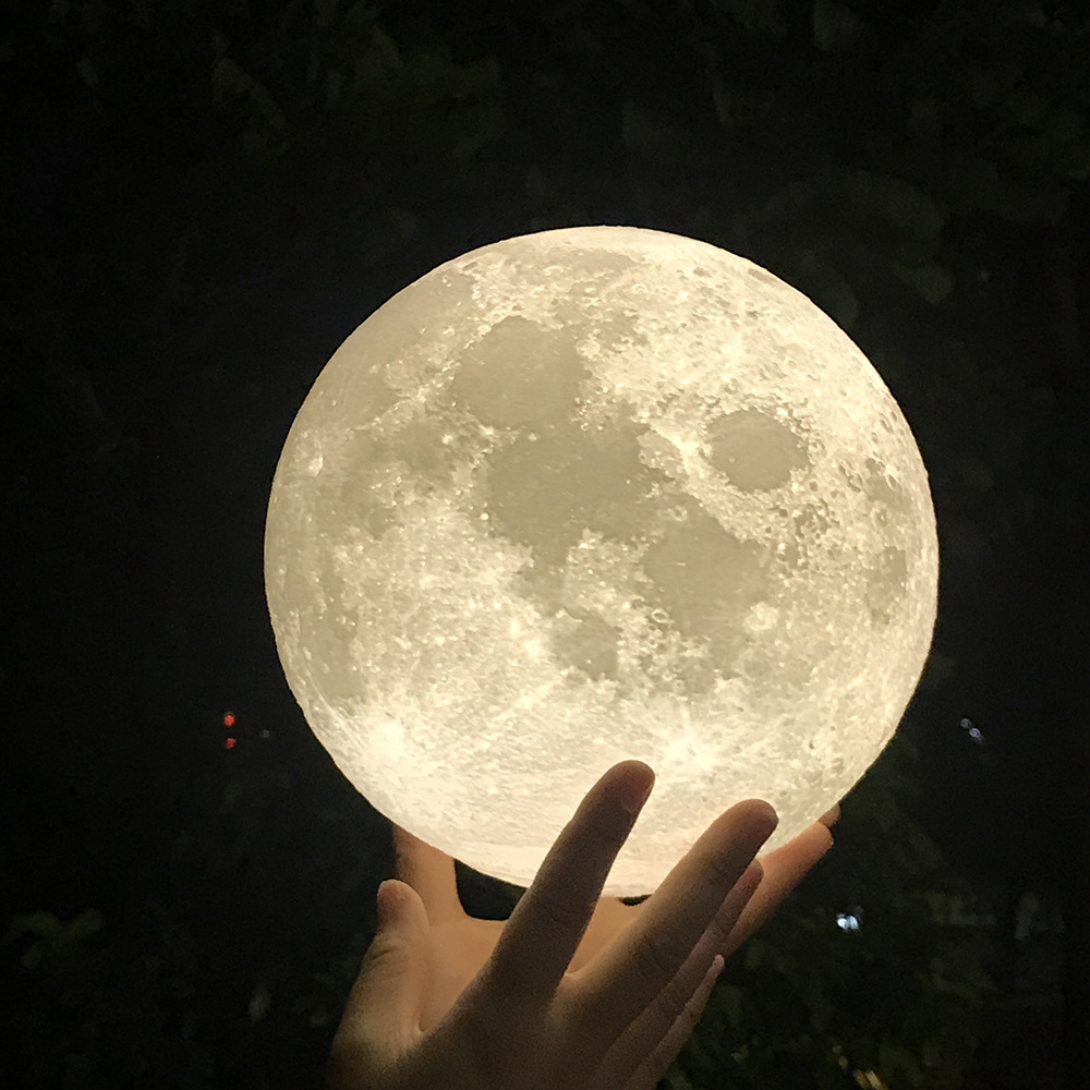 Picture of Night Light 3D Bluetooth Remote Control Moon Lamp Pat Bedside Moon Lamp Creative Atmosphere Breastfeeding Cross-Border Popular Lighting