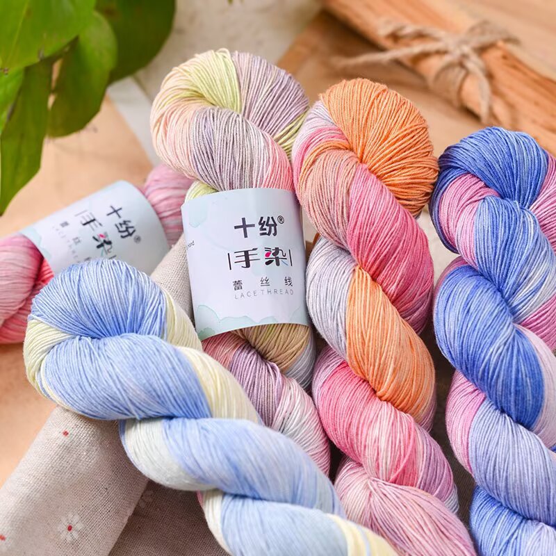 Ten fen dream hand dyed No. 6 lace thread 100g thread spring and summer hand woven crocheted scarf thin shirt shawl summer thread