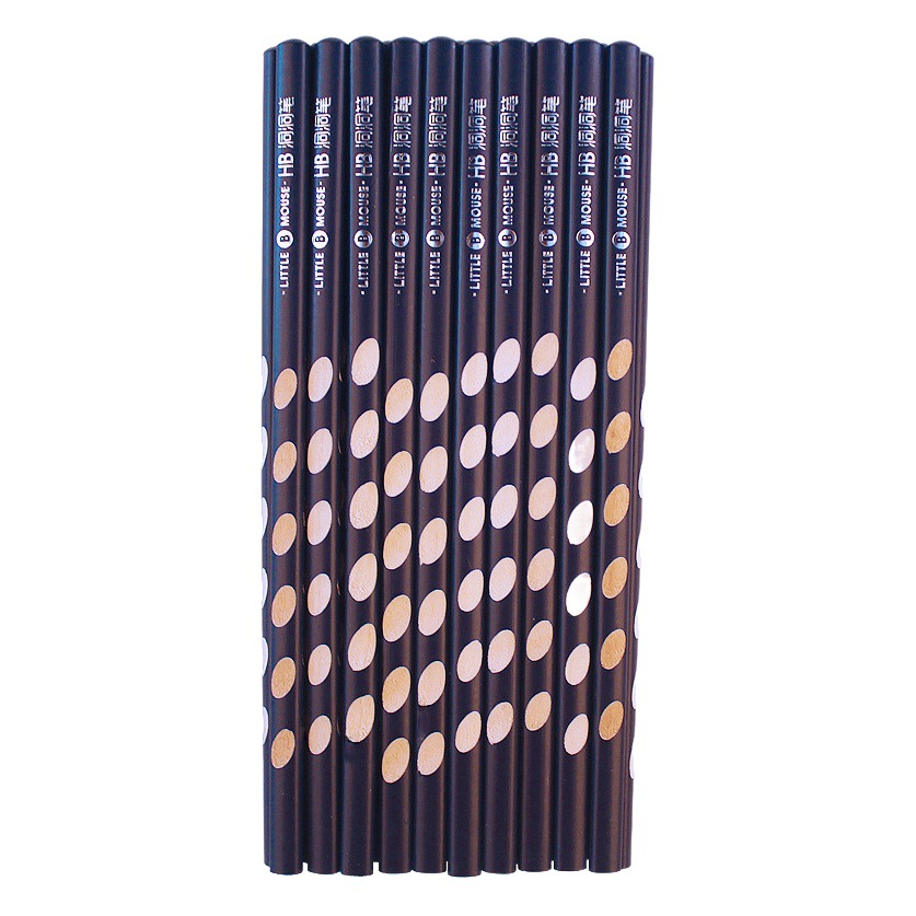 Picture of Factory wholesale hole pencil HB pencil correction holding posture Primary School students HB pencil triangle learning stationery