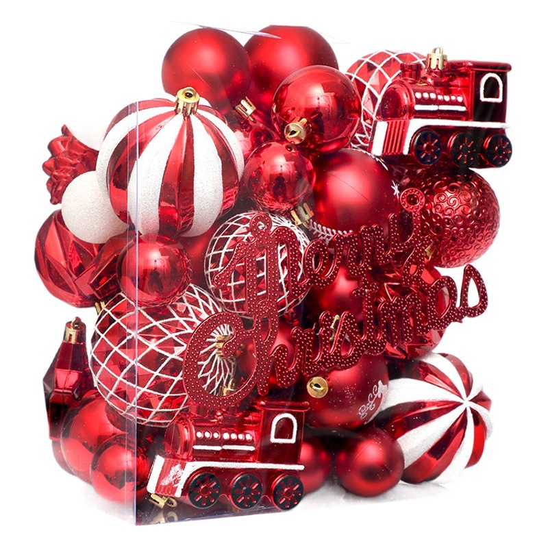 Cross-border Christmas decorations 65 painted Christmas balls suit ornaments Christmas tree decoration suit pendant