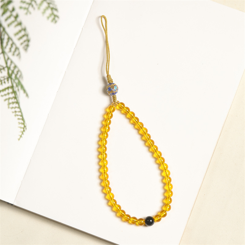 Original mobile phone lanyard fortune topaz beaded mobile phone chain handmade ornaments for women exquisite strong and durable anti-lost hanging