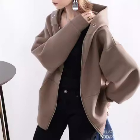 Picture of Popular Classic Japanese and Korean spring and autumn women's ins trendy cardigan zipper sweater women's Korean-style loose slimming fashion top