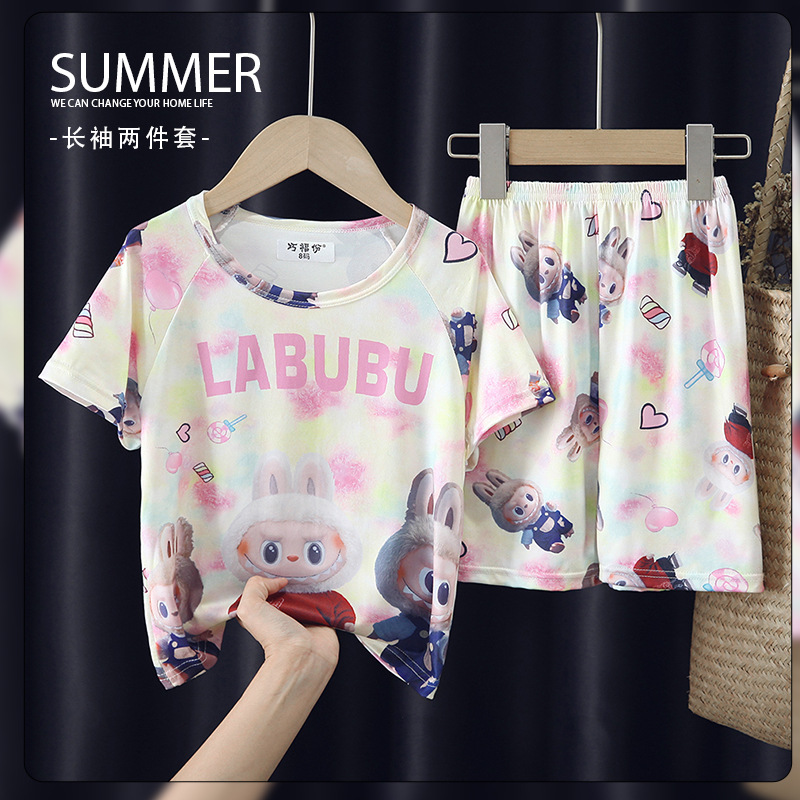 Picture of Wholesale Summer Children's Pajamas Cartoon Girls Short-Sleeved Shorts Thin Boys Casual Middle and Large Children's Suits Home Clothes