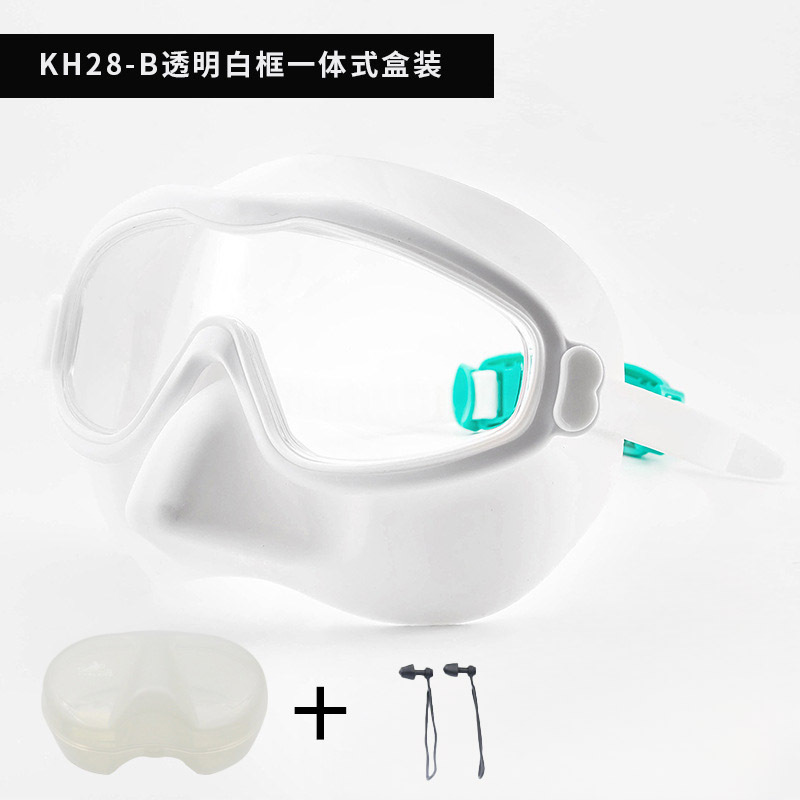 Picture of High-end Electroplated Colorful Anti-choking Swimming Goggles HD Waterproof Anti-fog Swimming Goggles Nose Protection Eye Protection Myopia Swimming Glasses