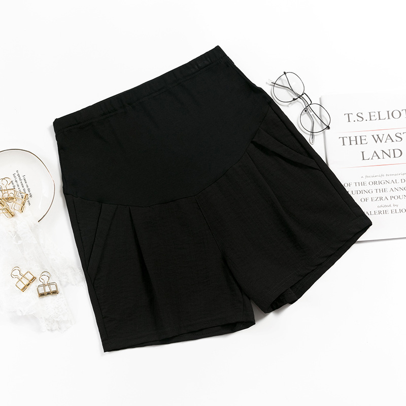 Picture of Pregnant Women's Pants Summer Wide-leg Pants Hemp Material Belly-supporting Shorts Outer Wear Casual Pants Small Home Pregnant Women Leggings