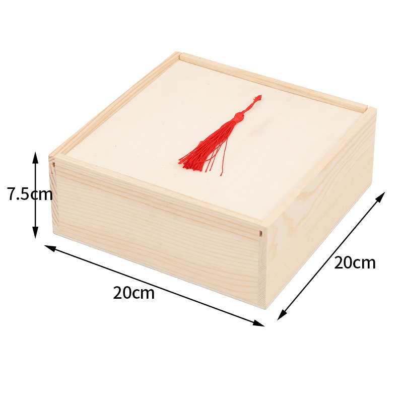 Picture of Draw Classical Empty Box Gift Packaging Box Jewelry Storage Box Wooden Gift Box Accompanying Gift Square Small Wooden Box