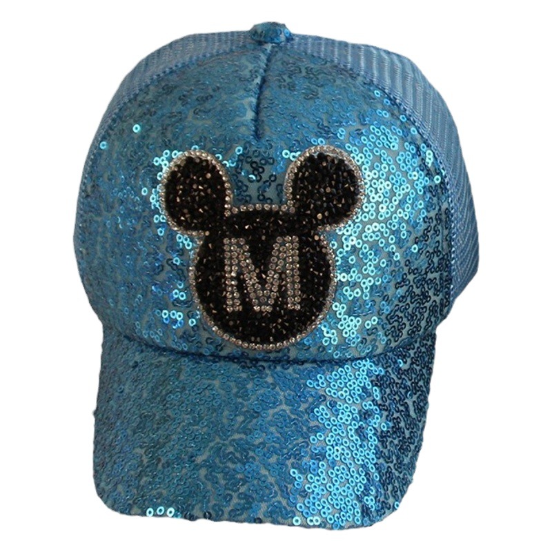 Children's Cap Spring Summer Baseball Cap Sunshade Cap Sunscreen Breathable Mesh Korean Style Sequin Mesh Cap for Boys and Girls