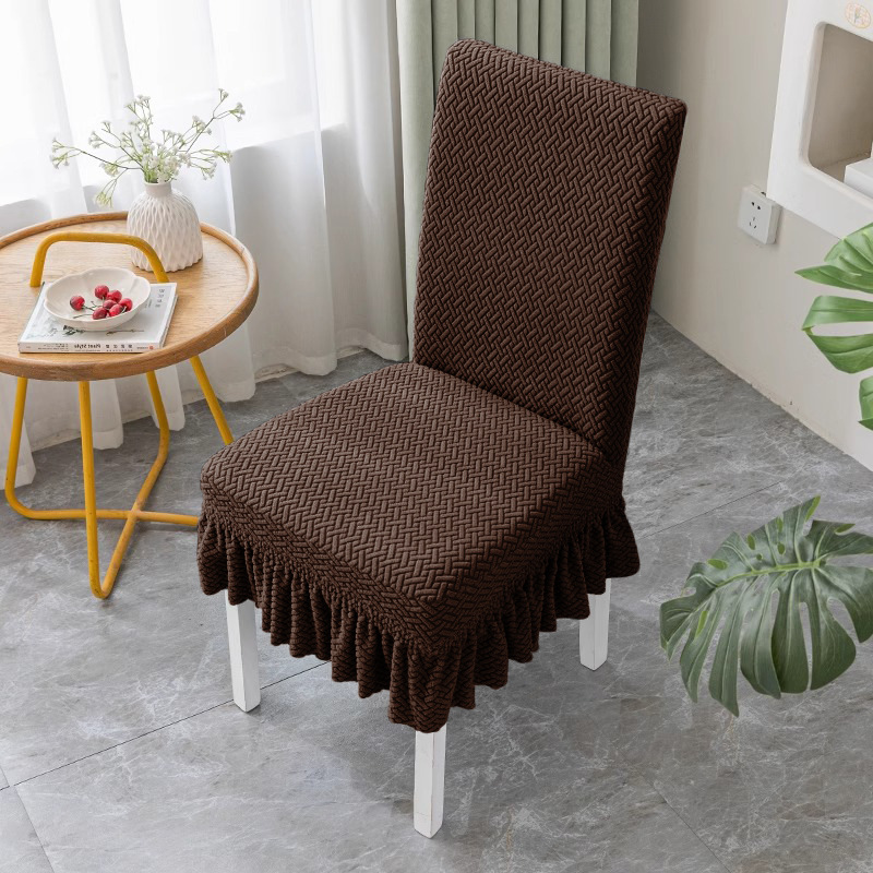 Picture of Cross-border jacquard fleece thickened conjoined elastic hotel restaurant chair cover anti-fouling stool cover chair cover