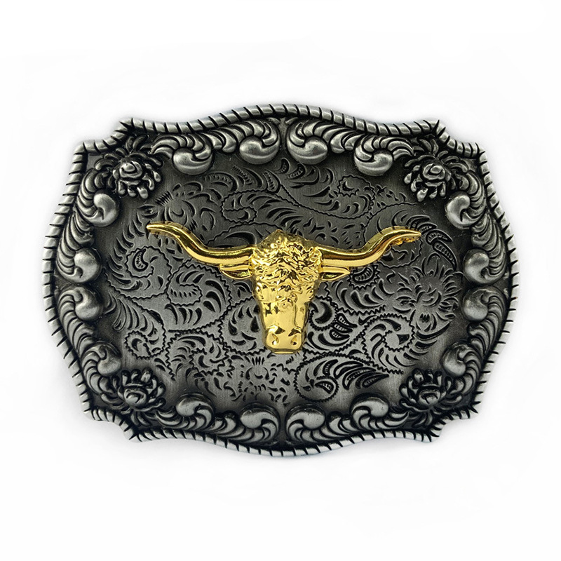 Big Buckle Niutou Denim Belt Buckle Bianhua Minority Style Belt Buckle Oval Pants Buckle Alloy Plate Buckle