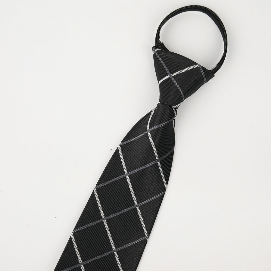 Picture of Men's business formal wear stripe free zipper wholesale lazy tie 8CM logo LOGO factory wholesale