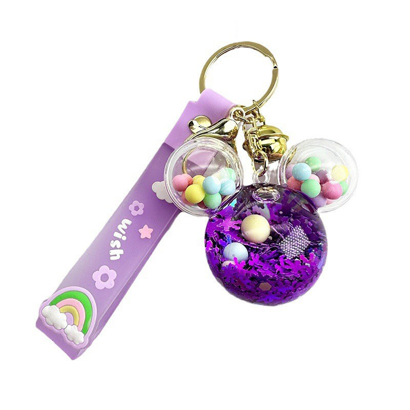 Picture of Internet Celebrant Cartoon Mickey Head Candy quicksand Key Chain Women's Exquisite Cute School Bag Pendant Couple's Bag Key Chain