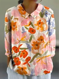 Picture of E Round Neck Pullover Summer Casual Cross-Border Women's Clothing New Amazon Printed Loose Women's Clothing Long-Sleeved Hot Sale