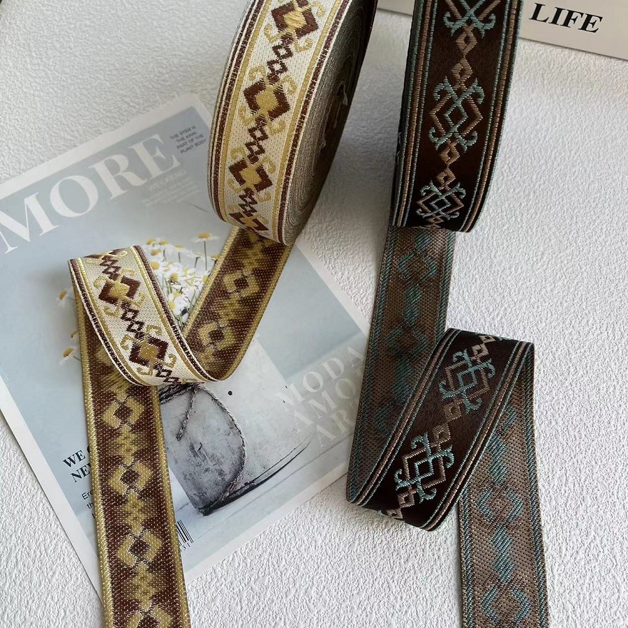 Ethnic lace ribbon retro flower pattern curtain fabric accessories AH-2865 width 3.3CM