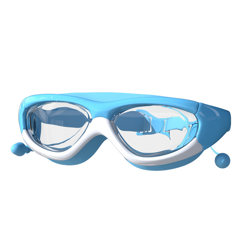 Picture of Children's Swimming Goggles Large Frame Multi-Color Waterproof and Anti-Fog Swimming Goggles for Children, Boys and Girls, Water Play Goggles with Earplugs