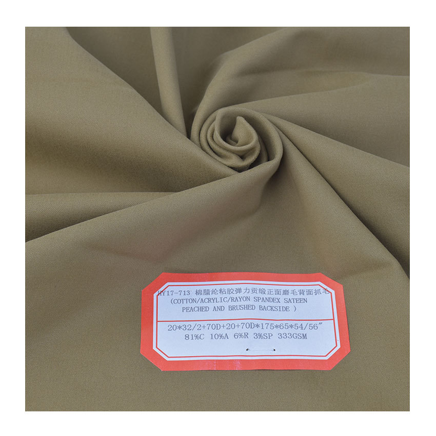 CAR Stretch Satin Trousers Cotton Acrylic Viscose Stretch Fabric 70D Fleece brushed fraic
