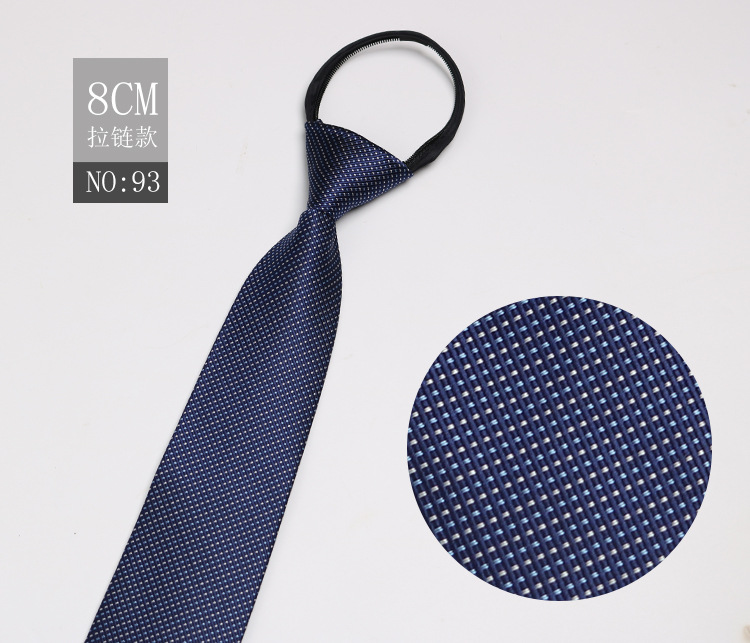 Picture of Factory Black Men's Tie Striped Blue Business Tie Lazy People Knot Free Zipper Tie in stock Wholesale