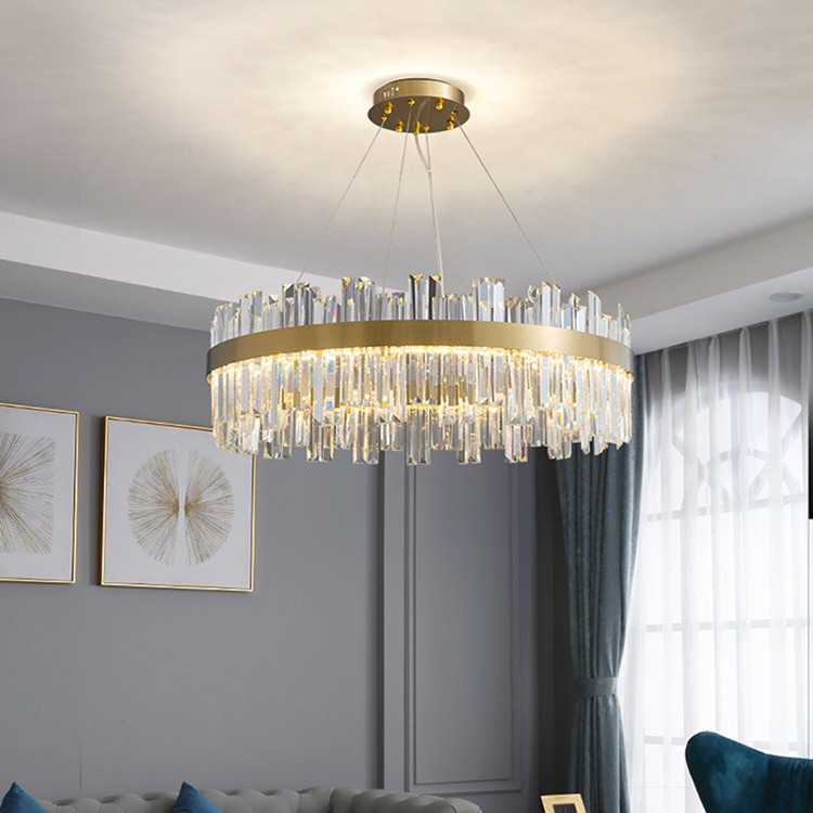 Picture of Advanced European Style Light Luxury Living Room Lobby Crystal Chandelier Light Light Luxury Simple High-end Atmospheric Master Bedroom Modern Lamps