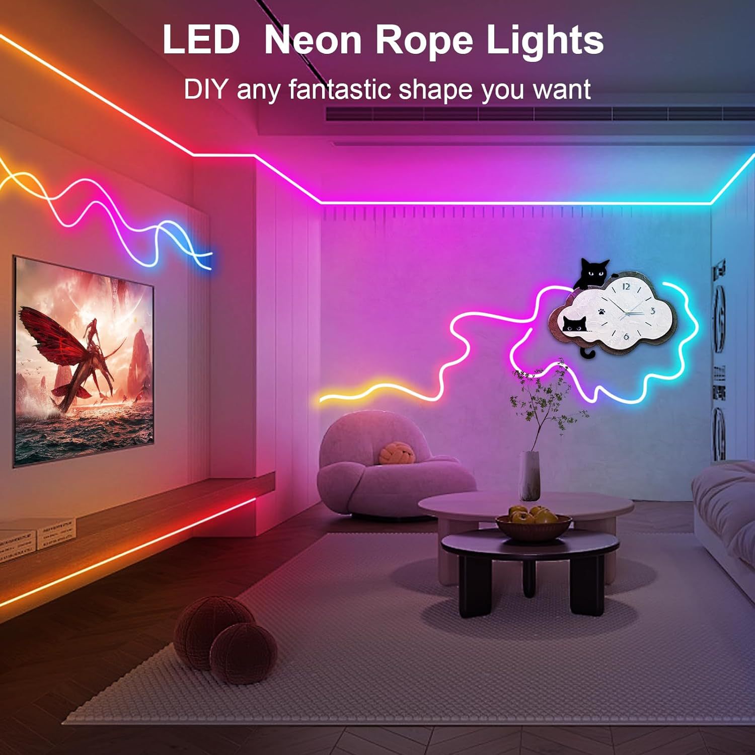 Picture of Cross Border Explosions LED Neon Light with Remote APP Control IP65 Flexible Neon Light with Light 24V RGB